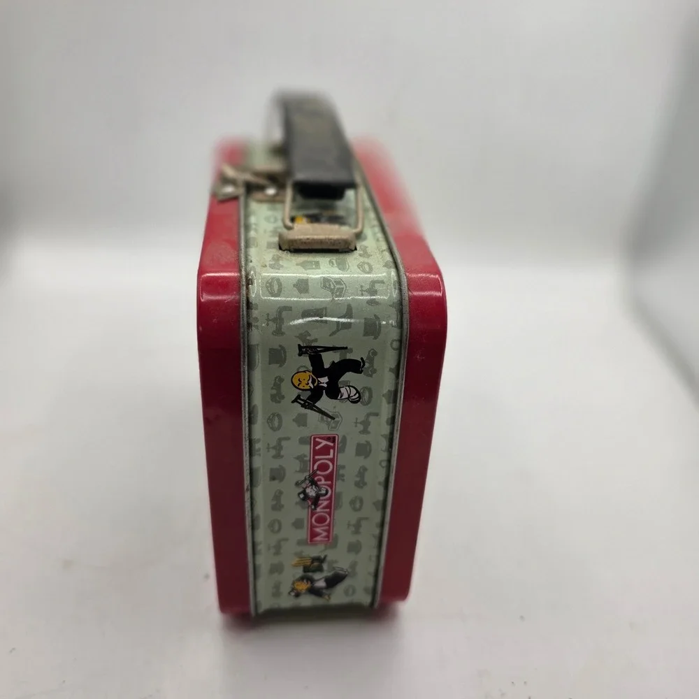 1997 Hasbro Monopoly Mini Metal Tin Lunch Box Mr. Pennybags Collectible